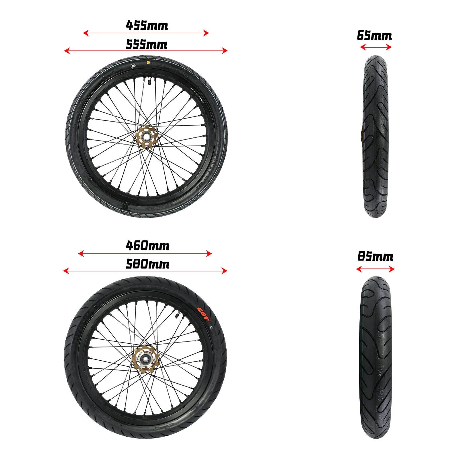 Surron/Eride Pro Supermoto Wheel Set 17 inch